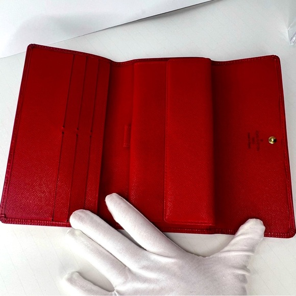 ❤️LOUIS VUITTON Red Epi Porte Tresor International Long Wallet | PRELOVED❤️‼️ - Picture 11 of 13